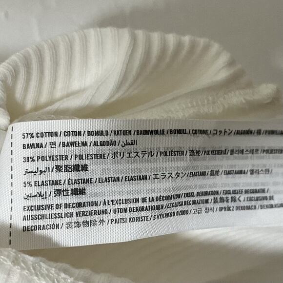 Abercrombie & Fitch Womens Thermal Henley Top Size L White Ribbed Neutral Y2K - Picture 5 of 6